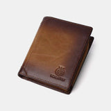 Portefeuille à deux volets en cuir pour hommes avec blocage anti-RFID