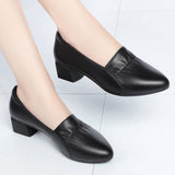 Chaussures en cuir antidérapantes à semelles souples pour femmes