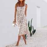 Robes Mi-longues Sans Manches de Plage Élégantes à Col Rond