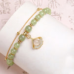 Wotian Jade Bracelet Porte-bonheur en Feuille d'Or