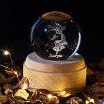 Veilleuse boule de cristal rougeoyante