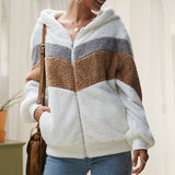 Sweat Zippé Contrasté En Peluche