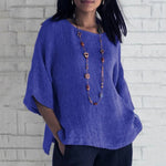 T-shirt simple ample de couleur unie