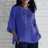 T-shirt simple ample de couleur unie