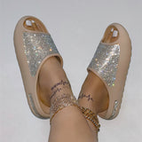 Belles pantoufles d'été pour femmes avec strass