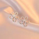 Boucles d'Oreilles Fleur Zircon
