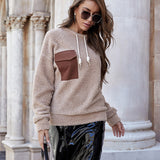 Sweat Ras Du Cou à Poche Pelucheuse