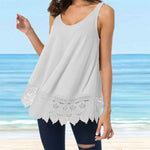 T-shirt débardeur en dentelle unie