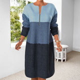 Robe Bloc de Couleur Avec Fermeture Éclair