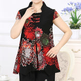 costume deux pièces en coton et lin pour personnes âgées