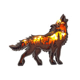 Ornement d'animal de forêt en bois creux 3D