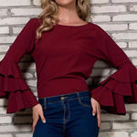 Chemise en mousseline à manches évasées