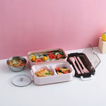 Boîte à lunch portable à trois empilables