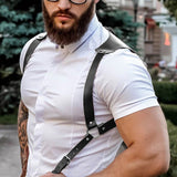 Sangle de harnais de retenue en cuir pour hommes