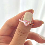 Bague Coeur d'Amour avec Zircone Rose