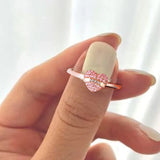 Bague Coeur d'Amour avec Zircone Rose
