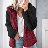 Veste d'Hiver en Peluche à Capuche