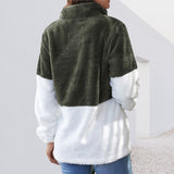 Veste en Peluche Zip Contrastée