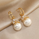 Boucles d'Oreilles de Perles de Cristal de Papillon de Mode