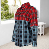 Chemise à manches longues en patchwork imprimé à la mode