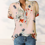 Chemise manches courtes imprimée col V