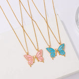 Collier papillon coloré