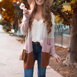 Pull Cardigan Contrasté