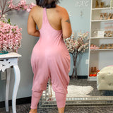 Combinaison ample décontractée de couleur unie pour femmes