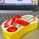 Cendrier drôle de pantoufle en céramique