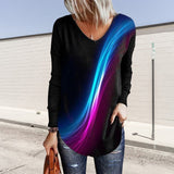 Haut à Manches Longues avec Imprimé Dégradé