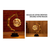 Lampe en Forme de Lune à LED en Boule de Rotin Faite à la Main