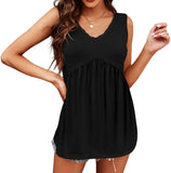 Gilet d'été en dentelle avec un décolleté en V