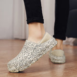 Chaussures d'Intérieur en Coton Peluche Chaud pour Hommes