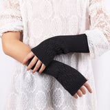 Réchauffeurs Tricot Mittens Demi-Doigt Gants