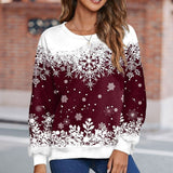 Pull Imprimé Flocon de Neige Femme De Noël