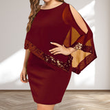 Robe à paillettes irrégulières de couleur unie