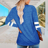 T-shirt Col V Manches Longues Femme Coupe Ample