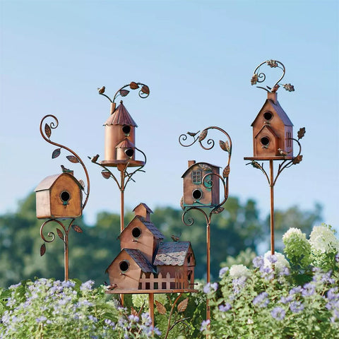 Décoration de nichoir de jardin en métal créatif