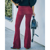 Pantalon en velours côtelé avec taille élastiquée