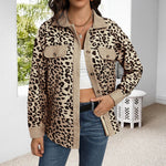 Veste en Velours Côtelé à Imprimé Léopard