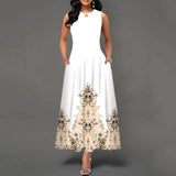 Robe Trapèze Imprimée Sans Manches