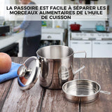 Récipient à graisse domestique avec crépine