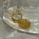 Boucles d'Oreilles Brossées en Forme de C
