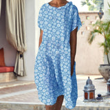 Robe à manches courtes tournesol