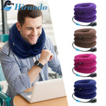 Dispositif de traction cervicale, support de cou gonflable