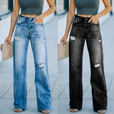 Jean Droit Déchiré Femme