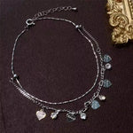 Bracelet de cheville incrusté de cristaux avec franges de diamants