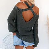 Pull dos nu à épaules dénudées