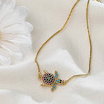 Bracelet mignon petite tortue incrusté de zircons