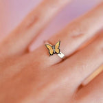 Bague Rotative Marguerite/Papillon